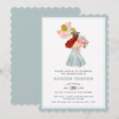 Sweet Red Headed Meisje Waterverf Afstuderen Kaart (Voorkant / Achterkant)