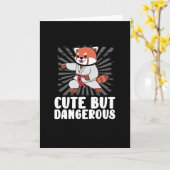 Sweet red karate panda kaart (Gele Bloem)