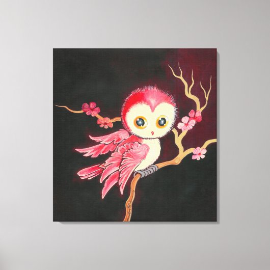 Sweet Red Owl Canvas Afdruk (Voorkant)