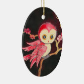 Sweet Red Owl Keramisch Ornament (Rechts)