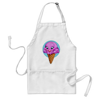 Sweet Red Raspberry Ice Cream Girl Standaard Schort