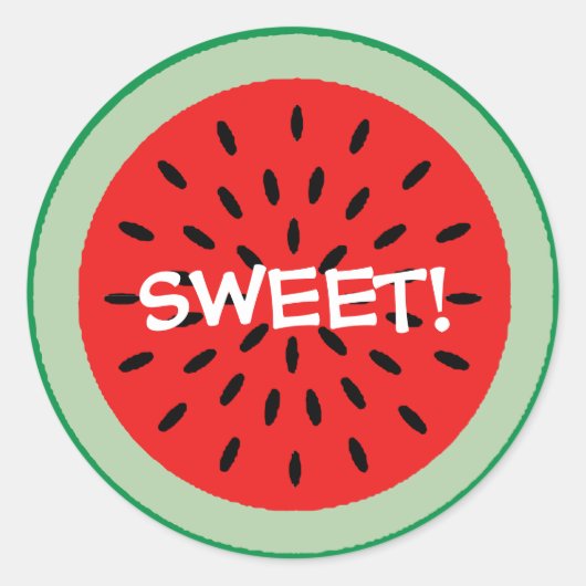 SWEET Red Watermelon Slice Docer Classroom Ronde Sticker (Voorkant)
