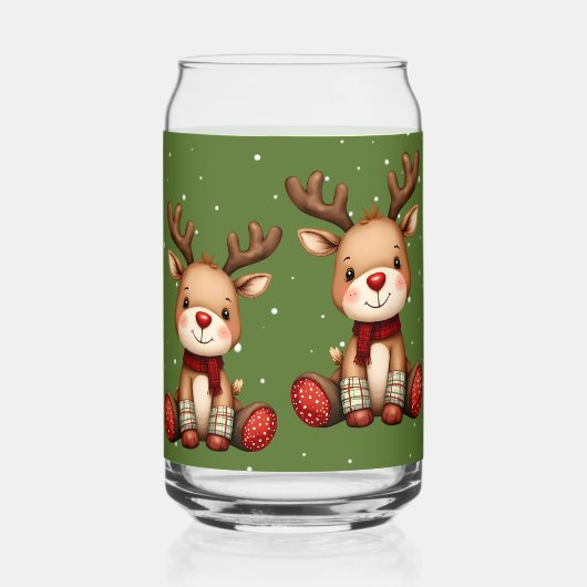 Sweet Reindeer Pair in Holiday Snowfall (Recto)