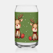 Sweet Reindeer Pair in Holiday Snowfall (Gauche)