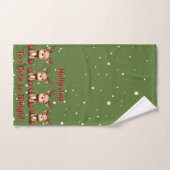 Sweet Reindeer Pair in Holiday Snowfall Bad Handdoek (Handdoek)