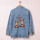 Sweet Reindeer Pair in Holiday Snowfall Denim Jacket (Hangar)