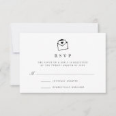 Sweet Reply | Zwarte en witte RSVP-kaart RSVP Kaartje (Voorkant)