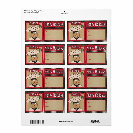 Sweet Retro Gingerbread Guy | Christmas Etiket (Full Sheet)