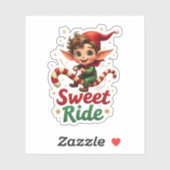 Sweet Ride Elf Holiday Sticker (Feuille)