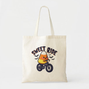 Sweet Ride Funny Candy Corn Fietsen Halloween Tote Bag
