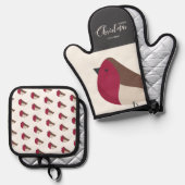 Sweet Robin Ovenwant & Pannenlap Set (Voorkant / Achterkant)