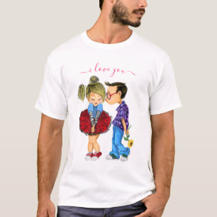 Sweet Romantic Couple - Love - I love you - Kiss T-shirt