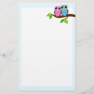 Sweet Romantic Owls Briefpapier