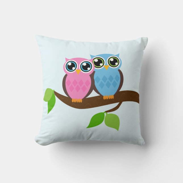 Sweet Romantic Owls Kussen (Voorkant)