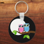 Sweet Romantic Owls Sleutelhanger (Voorkant)