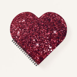 Sweet Romantic Red Glitter Heart Notitieboek