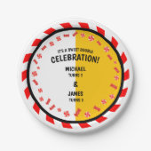 Sweet Rood Wit Snoep Thema Verjaardagspapier Bord (Voorkant)