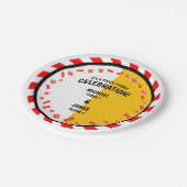 Sweet Rood Wit Snoep Thema Verjaardagspapier Bord (Gekanteld)