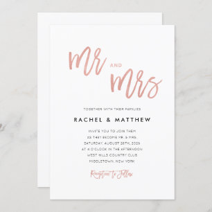 Sweet Roos Gold Fairytale Mr & Mrs Wedding Invite Kaart