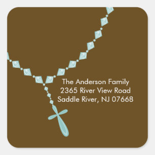 Sweet Rosary Beads Adres Sticker Baptisme