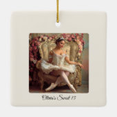 Sweet Rosé Ballet Soirée, op maat Keramisch Ornament (Achterkant)