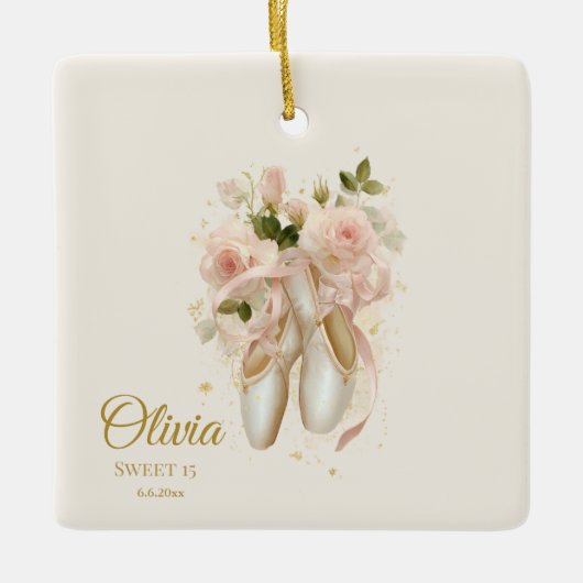 Sweet Rosé Ballet Soirée, op maat Keramisch Ornament (Voorkant)