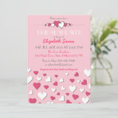 Sweet Rose et blanc Amour nuptiale Invitation (Debout devant)