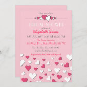 Sweet Rose et blanc Amour nuptiale Invitation (Devant / Derrière)