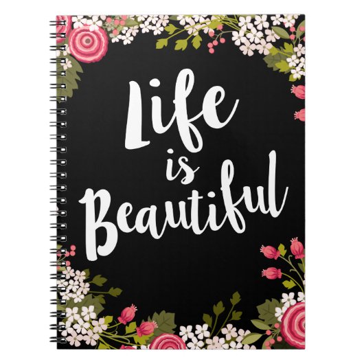 Sweet Rose Floral Life is Beautity Journal (Devant)