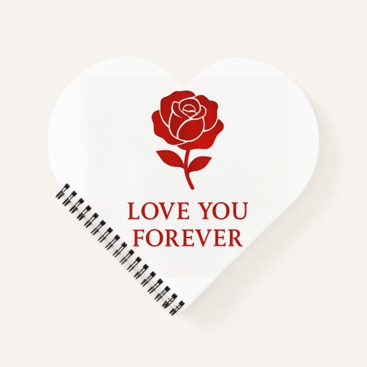 Sweet Rose Forever Message Valentine Cute Notitieboek (Voorkant)