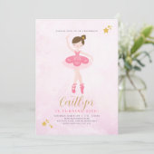 Sweet Rose & Or Ballerina Invitation Anniversaire (Debout devant)