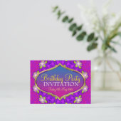 Sweet Rose+Purple Floral Mini Invitations (Debout devant)