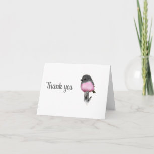 Sweet Rose Robin Bird Merci Cartes de notes