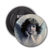 Sweet Rosy Cheeked  Angel in Clouds Button Flesopener (Voorkant)