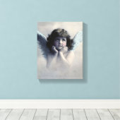 Sweet Rosy Cheeked  Angel in Clouds Canvas Afdruk (Insitu (Houten vloer))