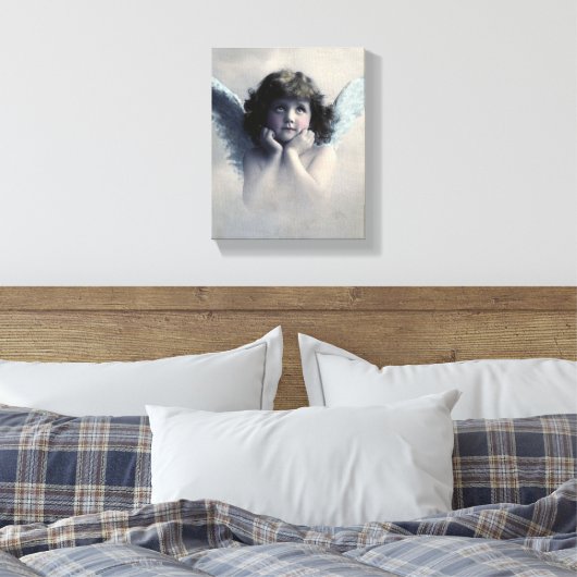 Sweet Rosy Cheeked  Angel in Clouds Canvas Afdruk (Insitu (Slaapkamer))