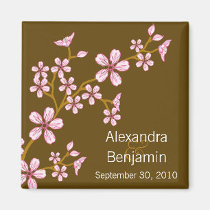 Sweet roze Cherry Blossom Wedding Magnet Favor Magneet