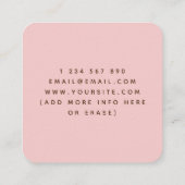 Sweet roze cupcake Modern Baker Social Media Star Vierkante Visitekaartje (Achterkant)