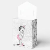 Sweet Roze en Grijs Baby shower Favor Boxes Bedankdoosjes (Geopend)