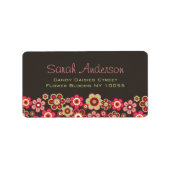 Sweet roze Snoep Daisies Flowers Girly Pattern Fun Etiket (Voorkant)