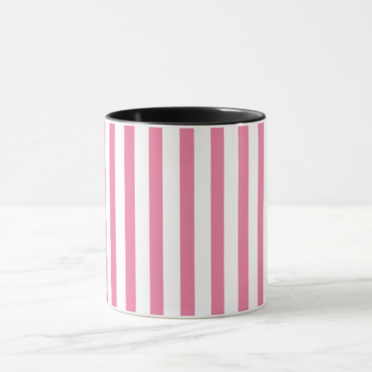 Sweet roze & White Stripe Design 2 Tones Colour Mo Mok (Midden)