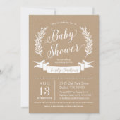 Sweet Rustic Baby shower Invitation (Devant)