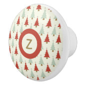 Sweet Rustic Red Green-kerstboom Keramische Knop (Rechts)