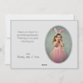 Sweet Rustic Wheelbarrow Bunny Photo Easter Feestdagenkaart (Achterkant)