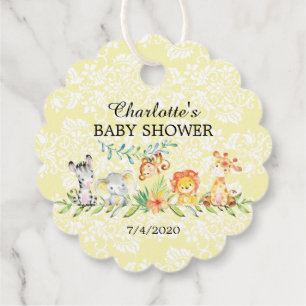 Sweet Safari Animals Baby shower Favor Gift Label