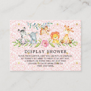 Sweet Safari Animals Baby shower Gift Display Informatiekaartje