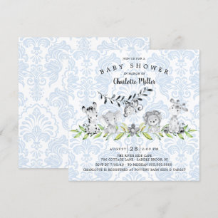 Sweet Safari Animals Boys Baby shower Kaart