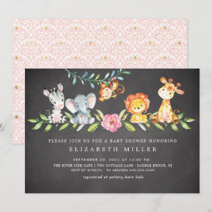 Sweet Safari Animaux Baby shower Invitation