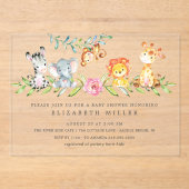 Sweet Safari Animaux Baby shower Invitation (Recto)