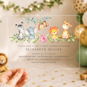Sweet Safari Animaux Baby shower Invitation